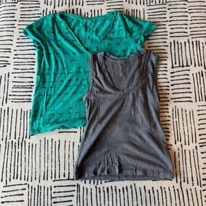 Women's Teal and Gray Tops Set